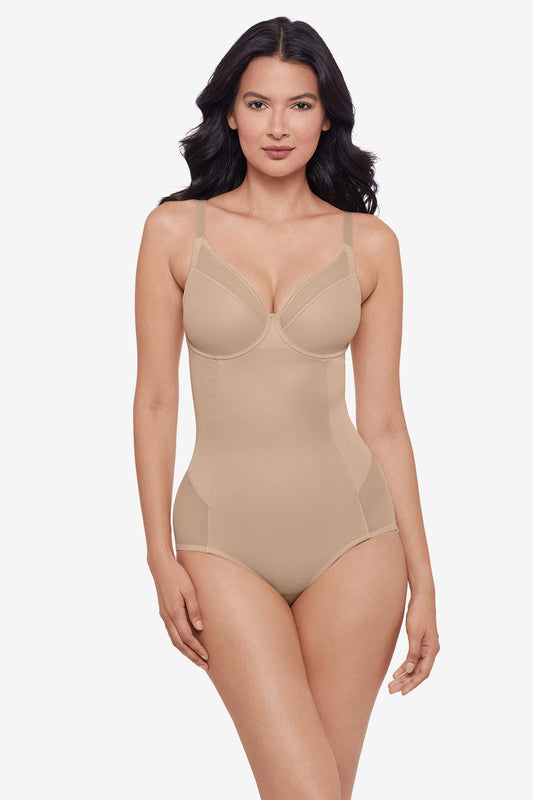 Sexy Sheer Shaping Padded Cup Bodysuit in Warm Beige Warm Beige | Miraclesuit