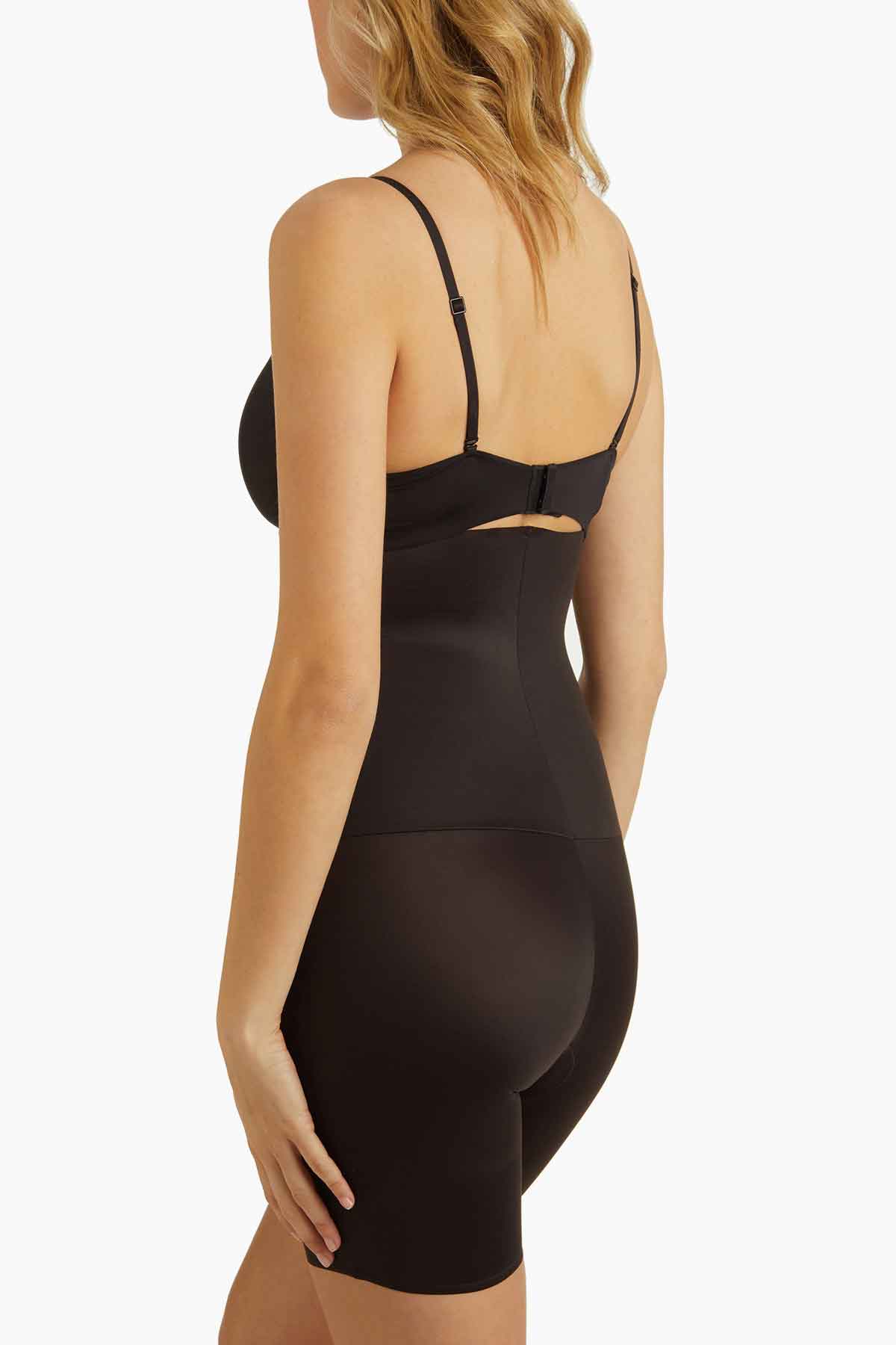 Comfy Curves Hi-Waist Long Leg Thigh Slimmer Shapewear Black | Miraclesuit