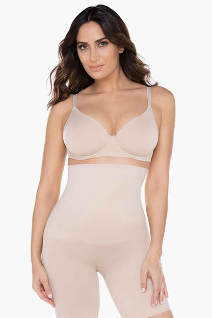 Comfy Curves Hi-Waist Long Leg Thigh Slimmer Shapewear Black | Miraclesuit