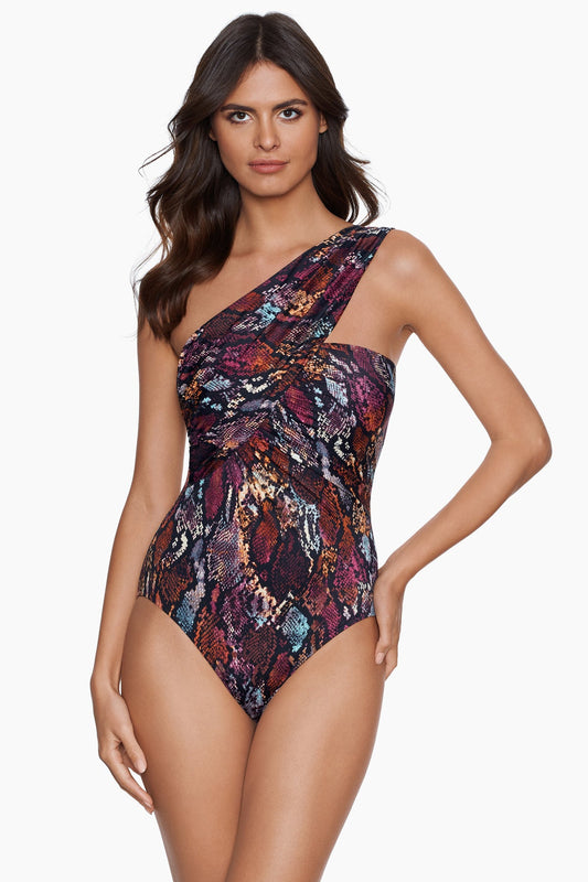Tummy Control Swimwear - Magicsuit Queen Cobra Goddess One Piece Black/Brown | Miraclesuit