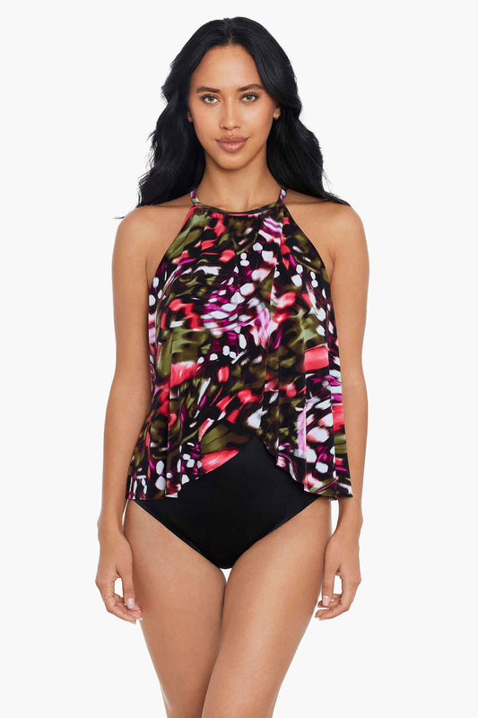 Magicsuit Flutter Aubrey One Piece Swimsuit Black/Multi | Miraclesuit