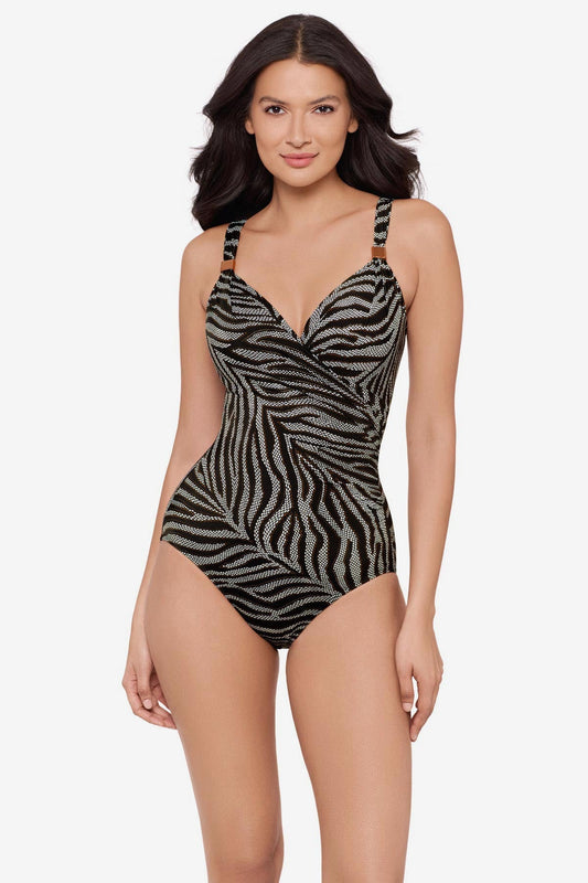 Siren One Piece Swimsuit in Zirconic Black/White | Miraclesuit
