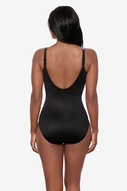 DDD-Cup Oceanus One Piece Swimsuit in Fiore Di Luna Black/White | Miraclesuit