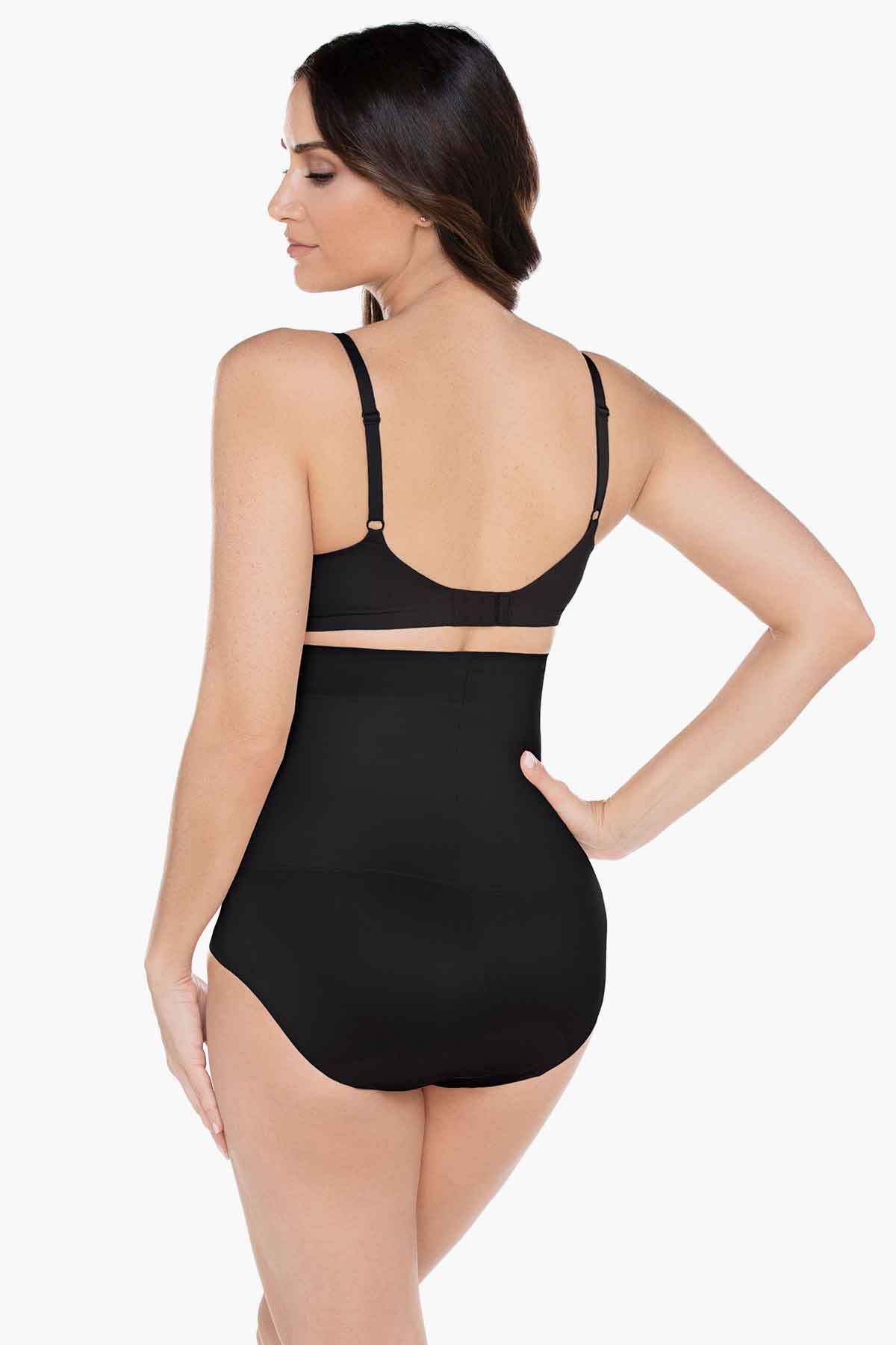 Comfy Curves Hi Waist Brief Shapewear Black | Miraclesuit