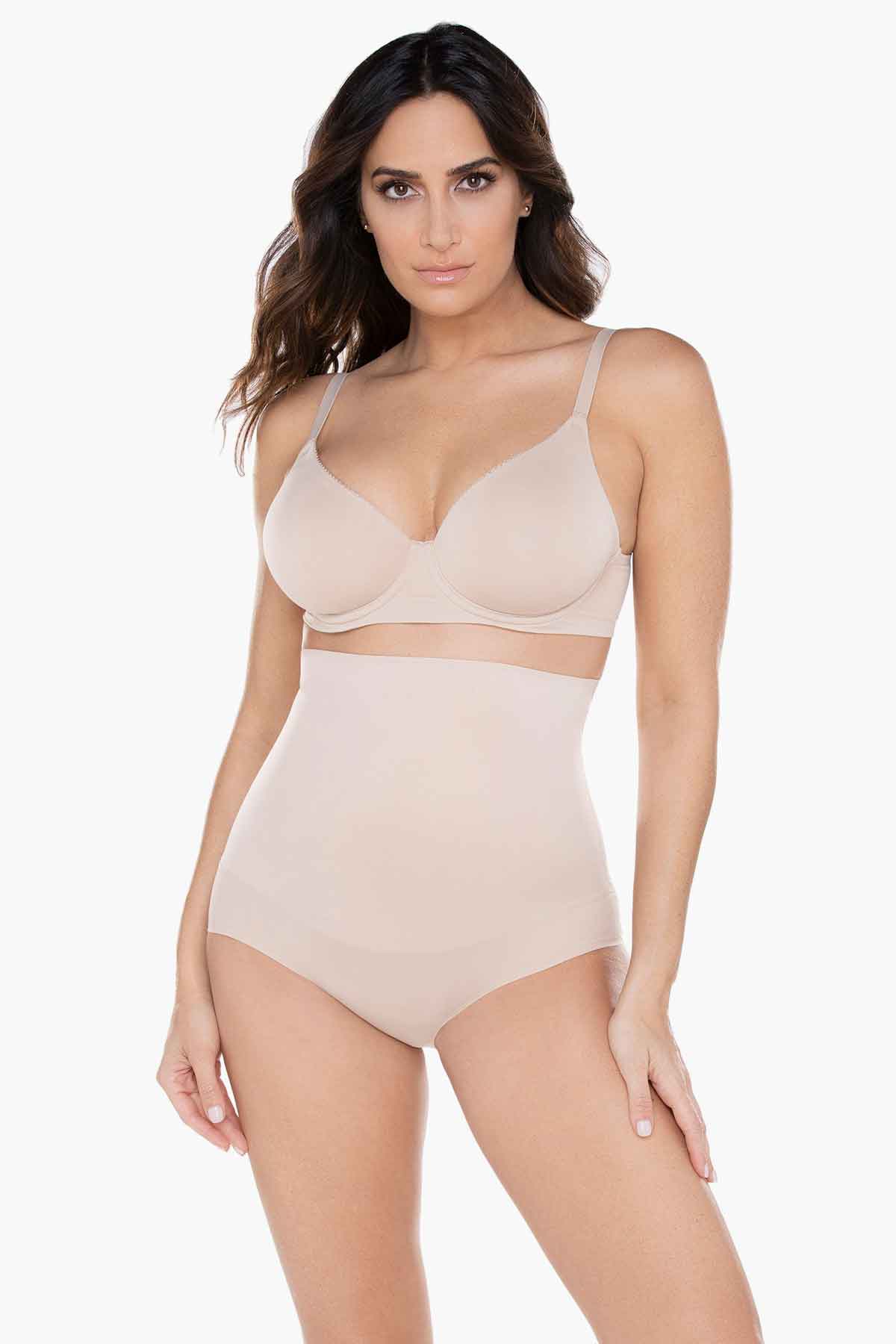 Comfy Curves Hi Waist Brief Shapewear Black | Miraclesuit