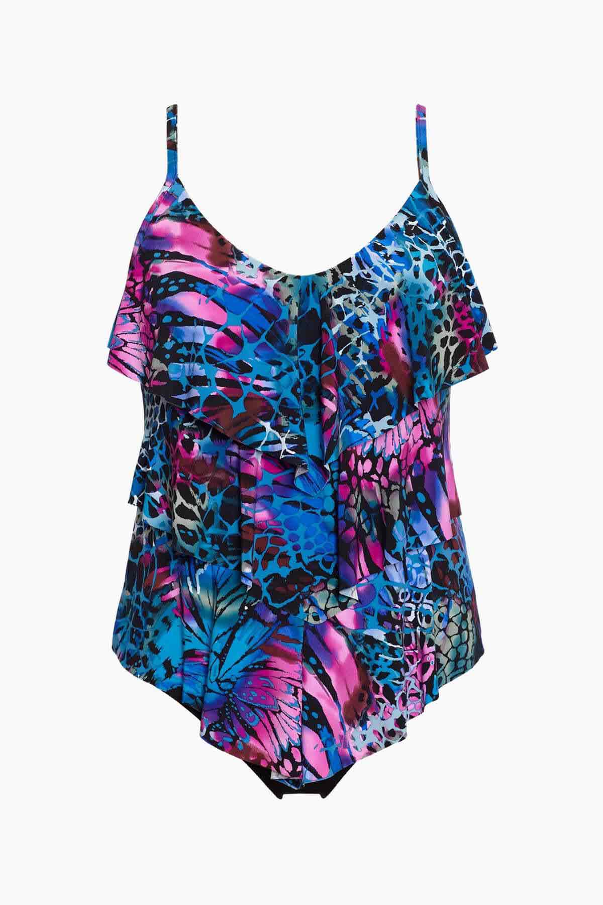 Magicsuit Social Butterfly Rita Tankini Blue/Multi | Miraclesuit