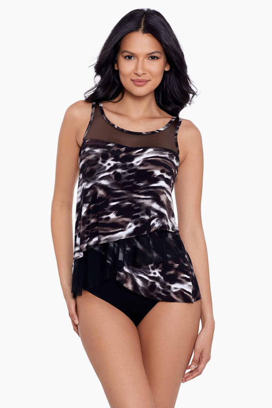Tempest Mirage Tankini Top DD-Cup Black/Brown | Miraclesuit