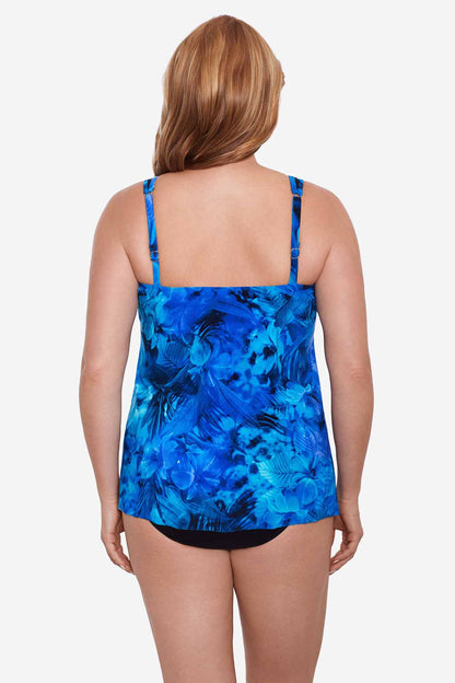 Plus Size Sous Marine Mirage Tankini Top Blue/Multi | Miraclesuit