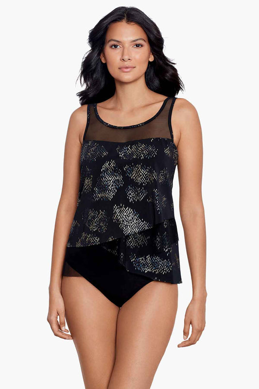 Iridium Mirage Tankini Black/Multi | Miraclesuit