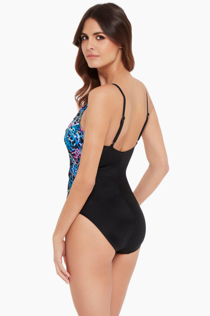Magicsuit Social Butterfly Lisa One Piece Swimsuit Blue/Multi | Miraclesuit