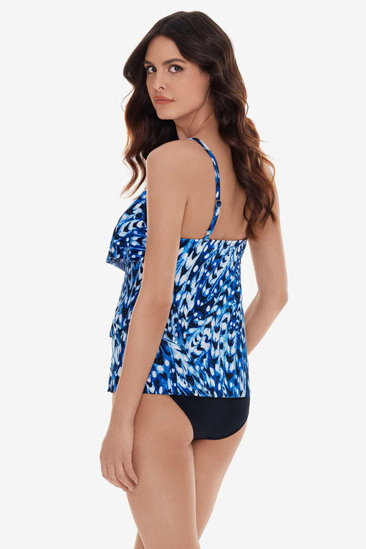 Chloe Tankini Top in Quill Blue/Multi | Miraclesuit