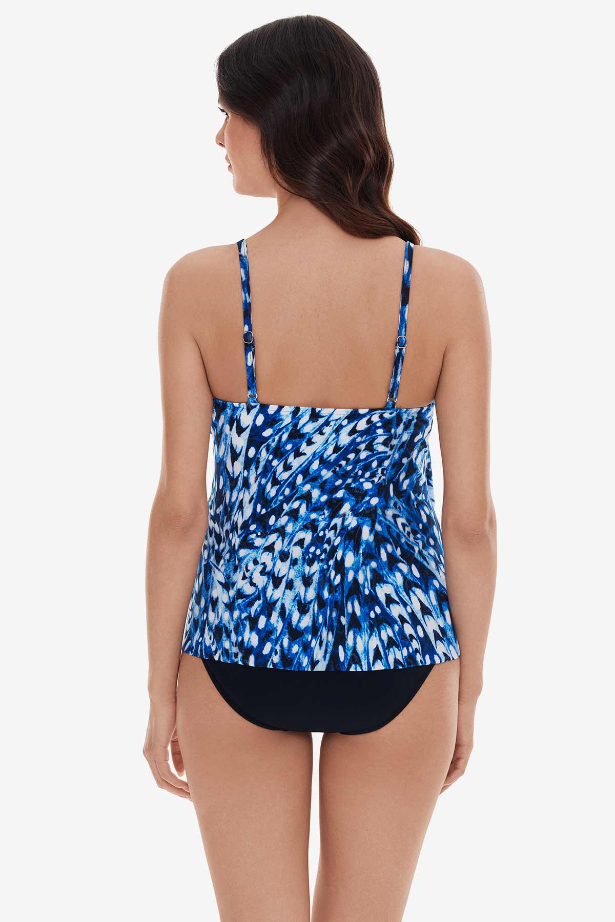Chloe Tankini Top in Quill Blue/Multi | Miraclesuit
