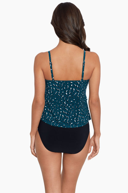 Magicsuit Shadow Dot Rita Tankini Top Teal/Black | Miraclesuit