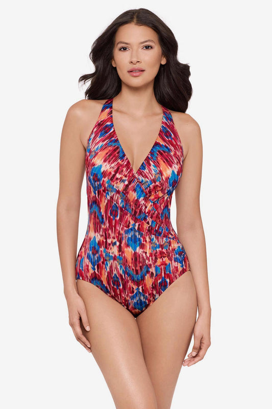 Wrapsody One Piece Swimsuit in Ikat Dorado Multi | Miraclesuit
