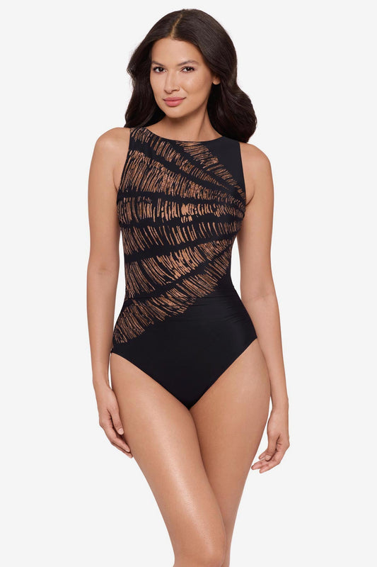 Regatta One Piece Swimsuit in Costa D' Oro Black | Miraclesuit