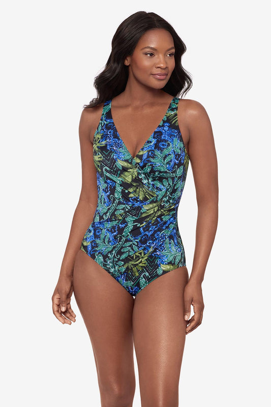 Oceanus One Piece Swimsuit in Gasparilla Black/Multi | Miraclesuit